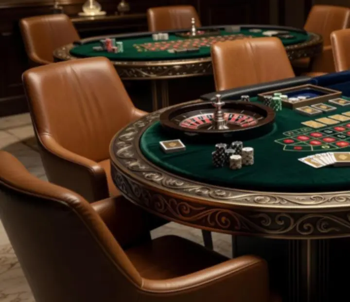 Luksusowe stoły kasynowe do ruletki i blackjacka w eleganckiej aranżacji Wonderstar s. r. o.